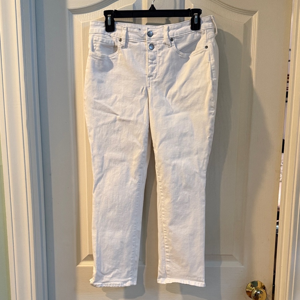 NYDJ Women's White Jeans Sheri slim